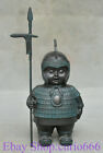 10" Old China Copper Feng Shui Stand Fat Terra Cotta Warriors Soldiers Statue