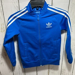 Adidas Blue Track Training Athletic Jacket Boys US XSmall - Picture 1 of 4