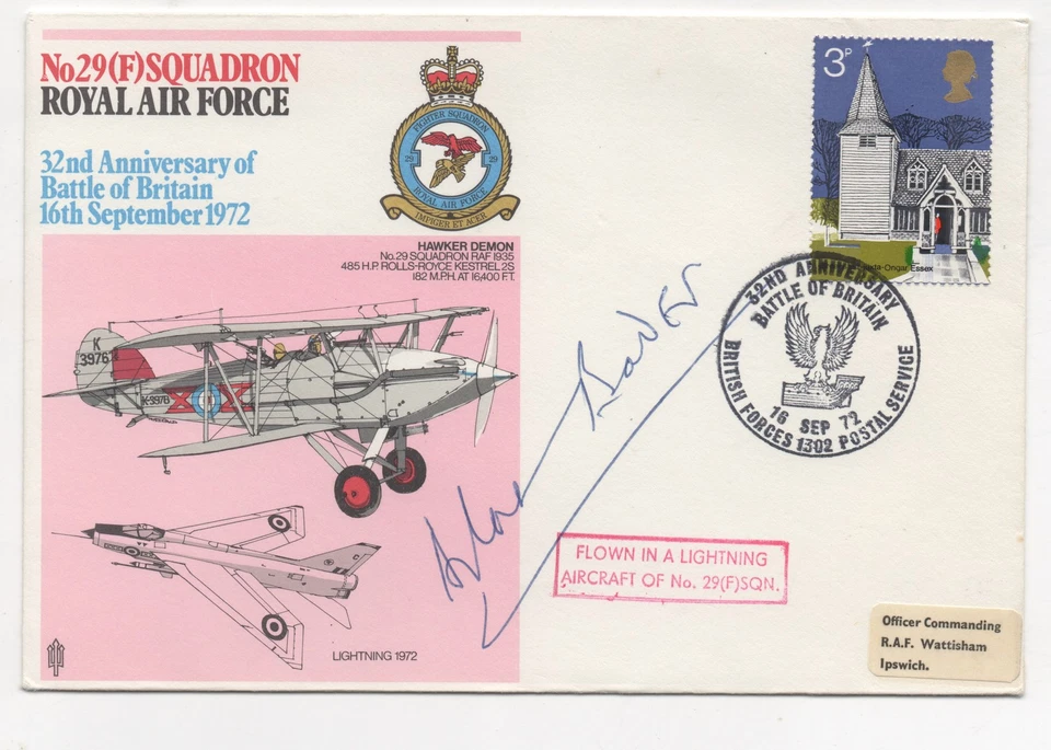 RAF 32nd Anniversary of Battle of Britain signed Douglas Bader. Excellent! - Image 1 of 1