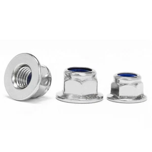 A2 Stainless Steel Flange Washer Nut M3 M4 M5 M6 M8 M10 Hex Locking Nut Fastener - Picture 1 of 5