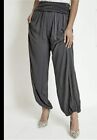 Ladies Grey Lagenlook Boho Harem Baggy Trousers Made In Italy Uk 8-16