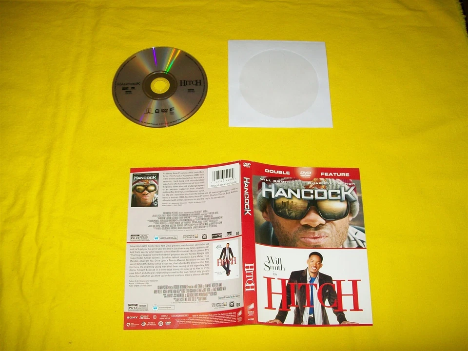HANCOCK & HITCH DVD AND BACKER ONLY NO CASE WILL SMITH CHARLIZE THERON Foto 1 de 1