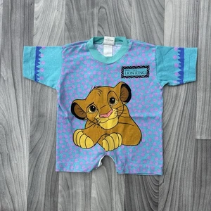 Vintage Disney The Lion King Simba All Over Print Romper 1990’s Disney 12/18M - Picture 1 of 7