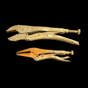 Pair Locking Pliers Vise-Grip Style 6" Pittsburgh  Needle & 8" Companion Standar - Picture 1 of 2