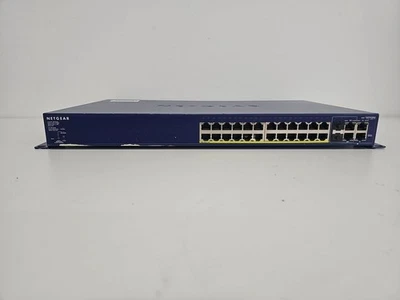 NETGEAR ProSafe 24+4 Smart Switch with PoE 24-Port Fast Ethernet FS728TPv2 Blue - Image 1 of 4