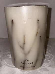 New 4"x6" White W/ Twigs Pillar Candle Unscented - Picture 1 of 6