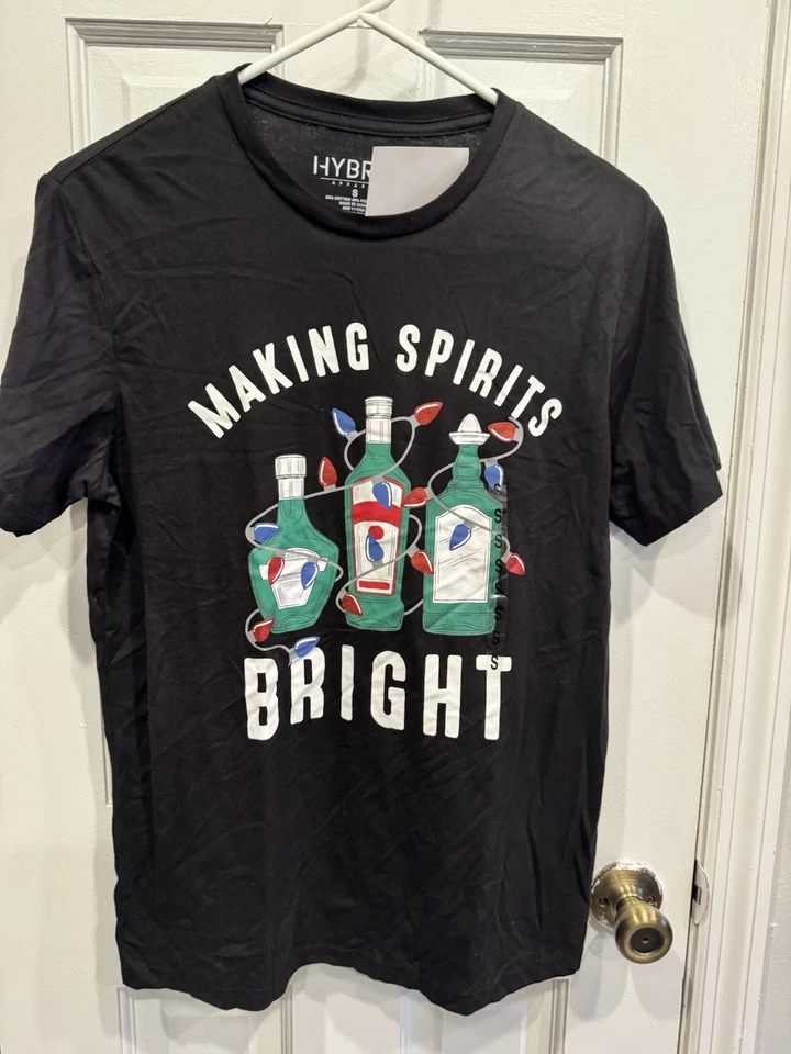 Camiseta de Navidad unisex o para hombre talla pequeña - haciendo que los espíritus brillen * Foto 1 de 1