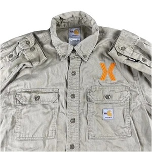  Carhartt FR Fire Resistant Long Sleeve Button Up Shirt Men's Large FRS003 - Bild 1 von 8