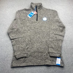 Haggar Sweater Mens Small Long Sleeve 1/4 Zip Gray Fleece Quick Dry Soft Stretch - Picture 1 of 12