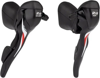 microSHIFT R10 Drop Bar Shift Lever Set - 3 x 10-Speed, Shimano Compatible, Blac - Image 1 of 2