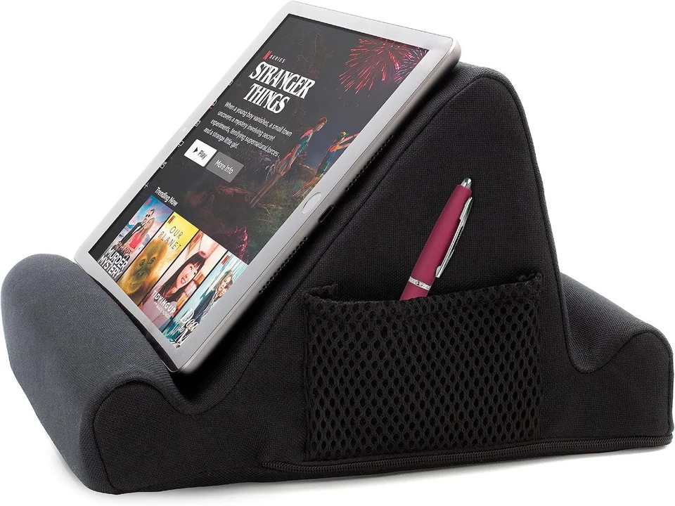 Brookstone - Memory Foam Lap Desk Tablet Holder, Holds Phones, iPads, Black  - Image 1 of 4