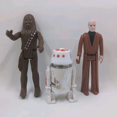 Lote De 3 Figuras De Colección Star Wars R5-D4 Chewbacca Ben Kenobi 1977-78 Raras  Foto 1 de 4
