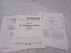 TEST OSCILLATOR SET AN/PRM-10 MANUALS GENUINE NOT REPRINTS. L1 - Photo 1/1