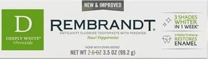 Rembrandt Deeply White Toothpaste, Peppermint, 3.5 Oz (99.2 g) - Picture 1 of 5