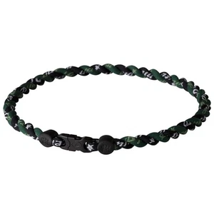 Phiten Tornado Titanium Necklace Black/Forest Green - 18 Inch - Picture 1 of 1