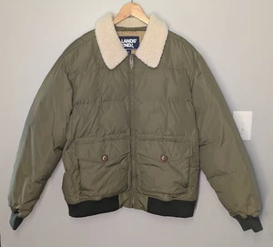 Lands End grüne Faux Sherpa Kragen Daunen Winterjacke Größe XL (46-48) EUC - Bild 1 von 6