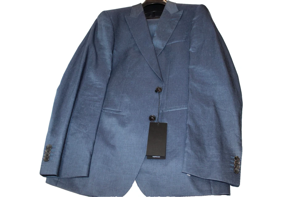 Traje ajustado BOSS Hugo Boss para hombre azul lino mezcla algodón talla 40R nuevo con etiquetas $1295 Foto 1 de 4