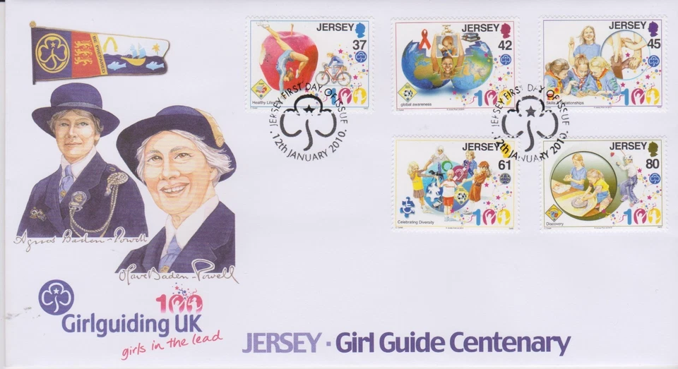 GB - JERSEY 2010 Centenary of the Girl Guide Association SG 1476-1480 FDC YOUTH - Image 1 of 1