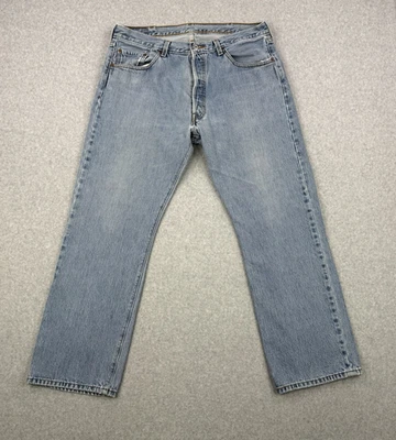 Vintage Levis Jeans Mens 38x30 (Fits 38x28) Light Wash 501 Button Fly Straight - Image 1 of 4