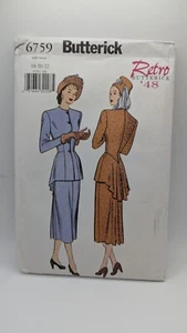Butterick 6759 Retro '48 Misses' Top & Skirt Pattern Size 18-22 - Picture 1 of 2