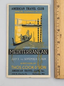 Summer 1924 American Travel Club Mediterranean Cruise Brochure Thos. Cook - Picture 1 of 5