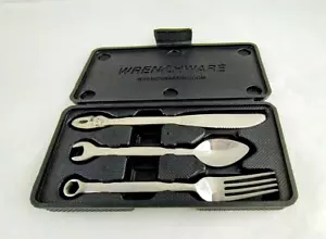 WRENCHWARE Edelstahl Besteck Besteck Esszimmer mit Etui 3er Set Messer Gabel & Löffel - Bild 1 von 7