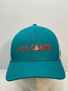 Columbia Sportswear Happy Camper hat cap 7 1/2" trucker mesh green white - Picture 1 of 9