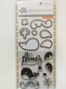 Clear Acrylic Stamp & Die Set by Mama Elephant WHALE SC0827 New - Picture 1 of 2
