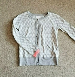 CAT & JACK Silver Grey Coral Sweater/Cardian GIRLS SIZE 10/12 EUC - Picture 1 of 3