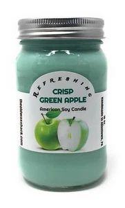 Mela verde croccante - candela di soia pura - versata a mano in barattolo da muratore - SPEDIZIONE GRATUITA - Foto 1 di 2
