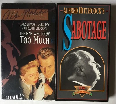 2 Alfred Hitchcock "Sabotage" & "The Man Who Knew Too Much" VHS 1995 - Image 1 of 4