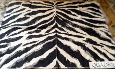 QUADRILLE FABRIC Sample "Nairobi" Zebra Animal Print 26" x 19" - Image 1 of 3