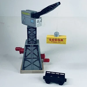 Thomas & Friends Ferrocarril de madera Cranky the Crane con caja y vagón de carga - 2001 - Imagen 1 de 9