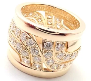 ¡Auténtico! Anillo Cartier de Banda Ancha Diamante de Oro Amarillo 18k Talla 51 EE. UU. 5 3/4 - Imagen 1 de 11
