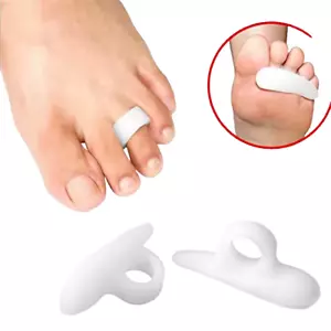 Toe Hammer Straightener Gel Toes Corrector Splint Claw Bunion Separators Pair GB - Picture 1 of 13