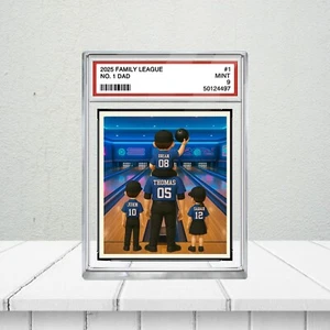 Bowling No.1 Dad - Custom Card Figure Block - Father's Day Gift - Husband Birth - Picture 1 of 4