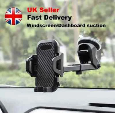 Car Phone Holder Universal  Suction Mount Windscreen Dashboard Cradle desk Stand - Image 1 of 4