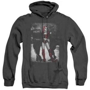 HARLEY QUINN ARREST Licensed Hooded Sweatshirt Heather Hoodie SM-3XL - Picture 1 of 2
