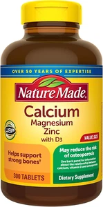 Nature Made Calcium Magnesium Zinc with Vitamin D3 300 Tablets Bone Health - Picture 1 of 10