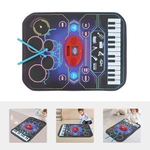 Portable 2-in-1 Drum Piano Combo Educational Musical Play Mat Musical Instrument - Picture 1 of 13