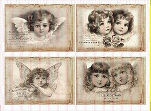 Bügelbild Vintage Engel Nostalgie Kinder Shabby Weihnachten  DIN A4  NO.1754 - Bild 1 von 1