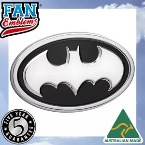 Batman 1989 Logo 3D Car Badge (Black and Chrome) - Picture 1 of 7