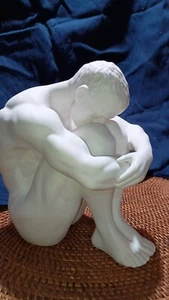 Unicorn Studios Fine Porcelain Figurine, Nude Male Sitting Original In Gift Box - Picture 1 of 19