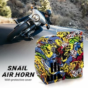 FARBIN Motorcycle Air Horn with Horn Cover Kit 150DB Super Loud Horn Wire Button - Picture 1 of 8