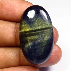 Piedra preciosa ovalada lisa Blue Flash 32x19 mm 38 quilates cabujón ojo de tigre natural TB-94 - Imagen 1 de 9