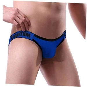 Men Sexy Low Rise Thong Jockstraps Underwear Assless Lingerie Large Blue - Picture 1 of 7