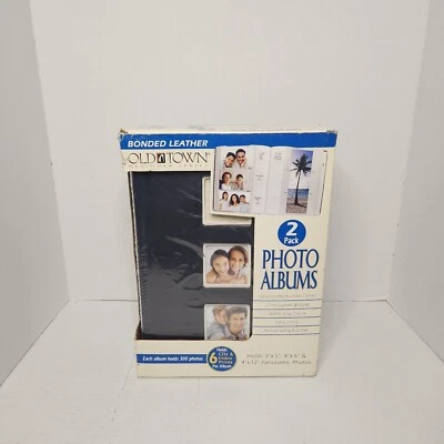 Old Town Bonded Leather 2 Photo Albums Holds 300 Photos Each NEW & Sealed in Box - Image 1 of 4