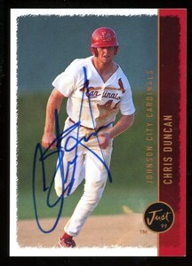 1999 Johnson City Cardinals CHRIS DUNCAN Signed Card autograph AUTO RC