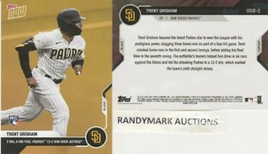 Trent Grisham PADRES 2020 TOPPS NOW OPENING DAY GOLD BONUS 3 HRs ODB-2 SP 211 RC - Picture 1 of 1
