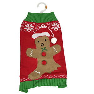 Simply Dog Gingerbread Man Christmas Sweater Size Medium NWOT